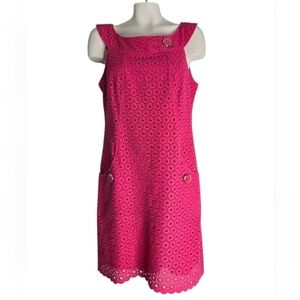 Ronni Nicole elegant Pink Sleeveless eyelet Dress size 8 hot barbie